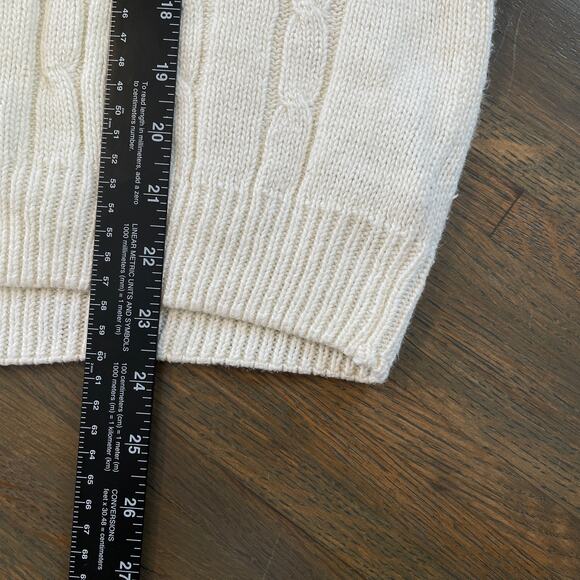 Cabin Creek Cream Cable Knit Sweater Large Vintage Henley 90s - Picture 8 of 10